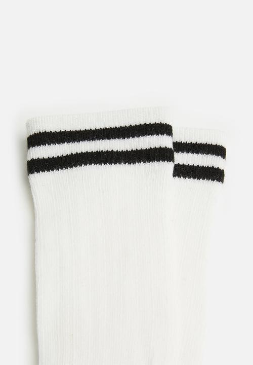 Pop Candy - Basic stripe socks - white