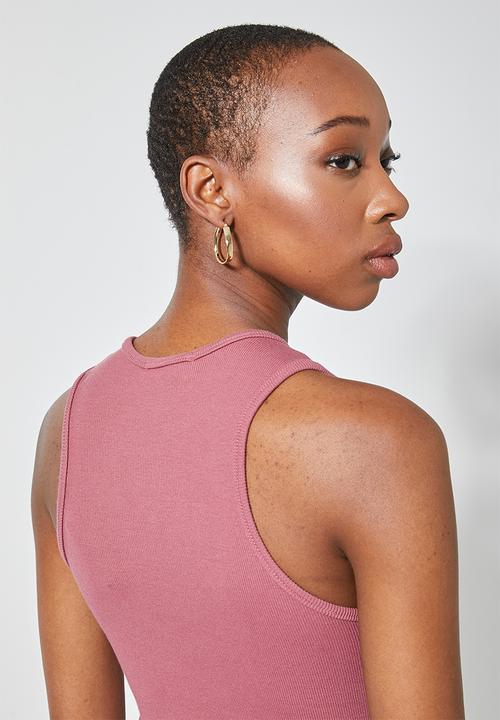 Superbalist - Cutout detail rib top - dark pink