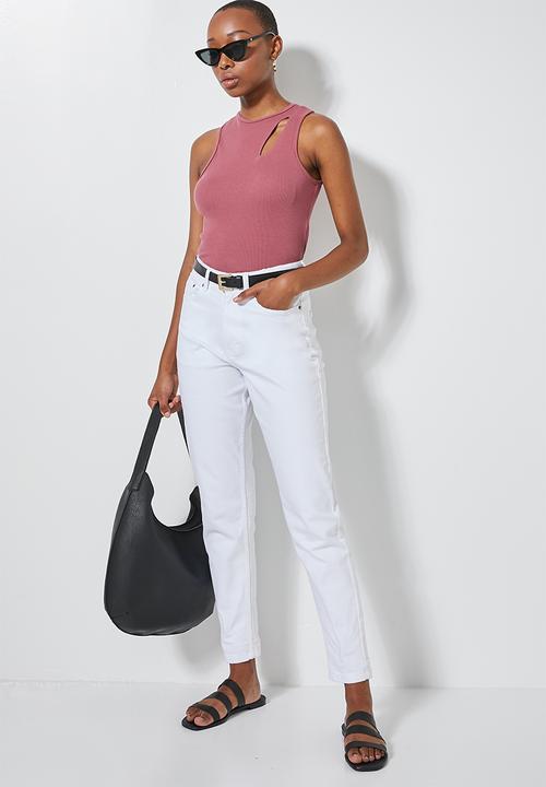 Superbalist - Cutout detail rib top - dark pink