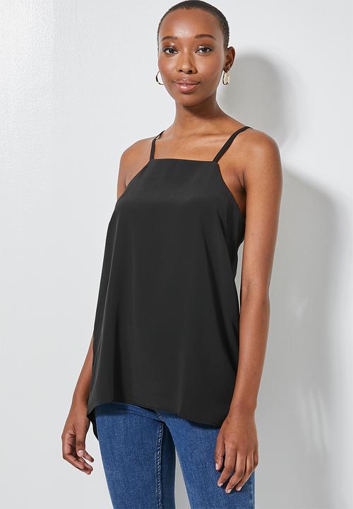 Superbalist - Square neck longline cami - black