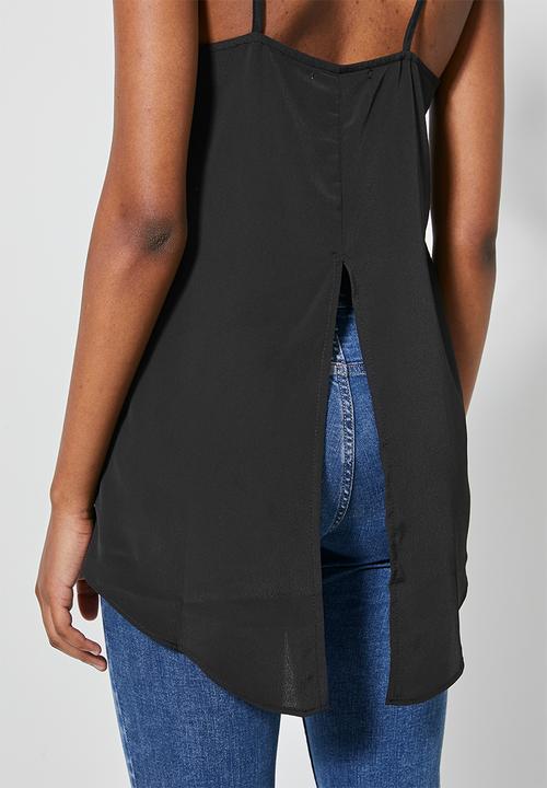 Superbalist - Square neck longline cami - black