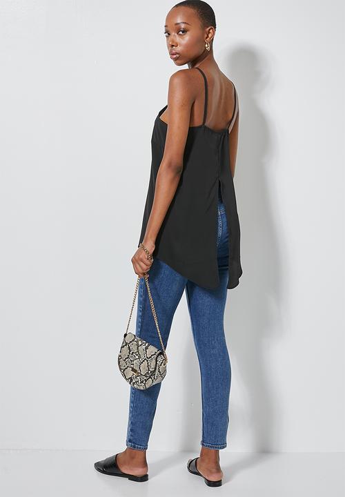 Superbalist - Square neck longline cami - black