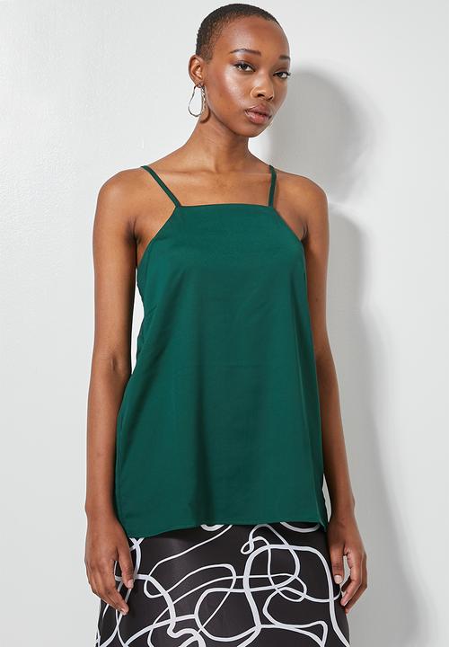 Superbalist - Square neck longline cami - forest green