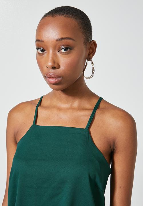 Superbalist - Square neck longline cami - forest green