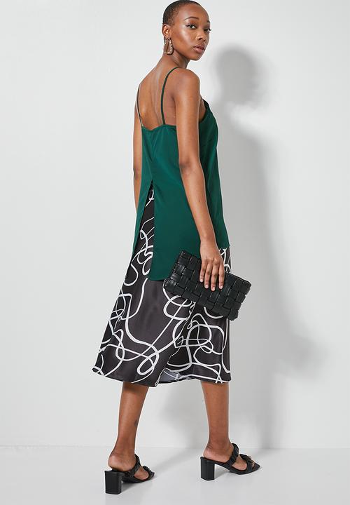 Superbalist - Square neck longline cami - forest green
