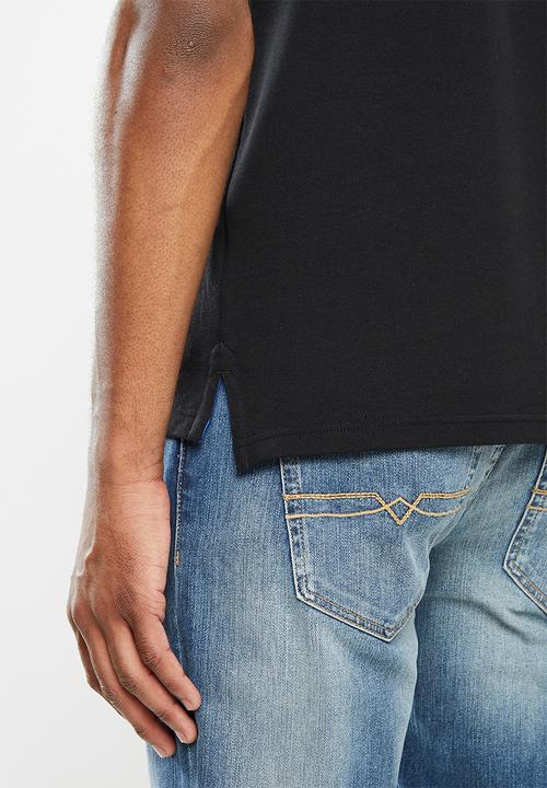POLO - Stretch pique golfer - black