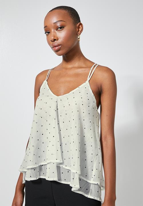 Superbalist - Double layer strappy cami - neutral & black 