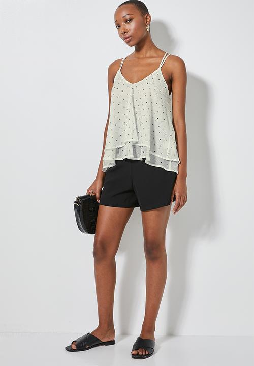 Superbalist - Double layer strappy cami - neutral & black 