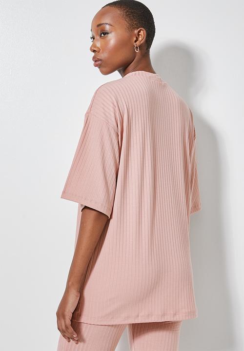 Superbalist - Rib tee - blush pink