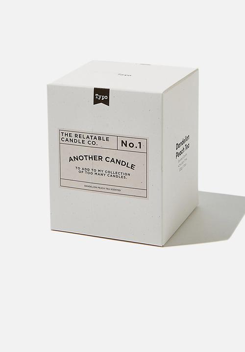 Typo - Relatable quote candle - ecru too many candles