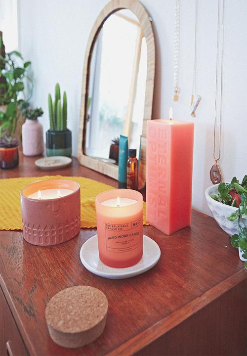 Typo - Relatable quote candle - plastic pink not doing it