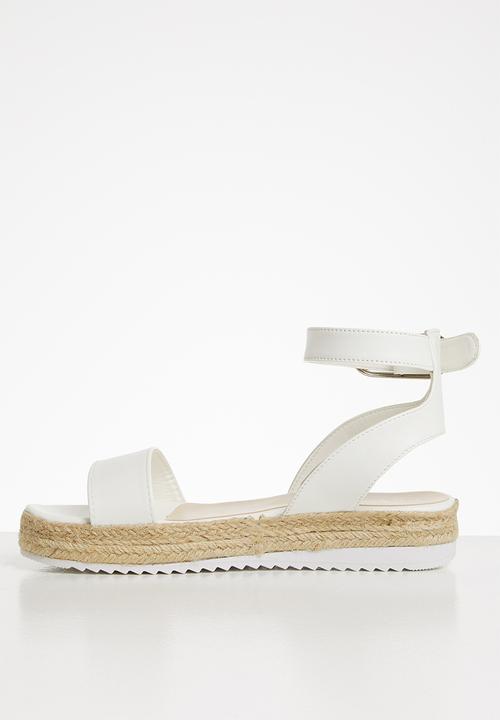 Seduction - Ankle strap flatform sandal - white 