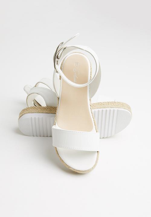 Seduction - Ankle strap flatform sandal - white 