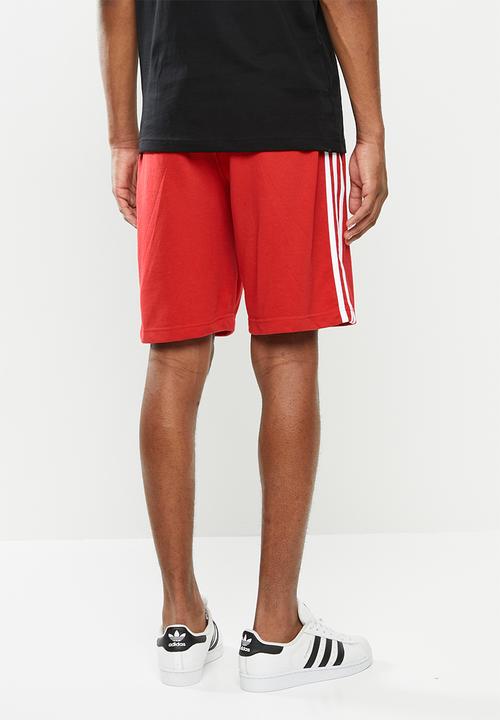 adidas Originals - 3 Stripe shorts - red 
