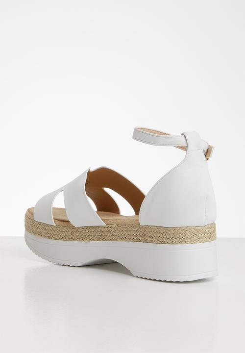 Seduction - Ankle strap espadrille sandal - white