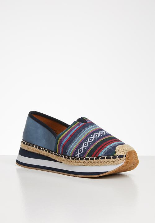 Seduction - Printed flatform slip-on - blue
