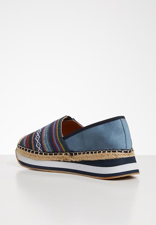 Seduction - Printed flatform slip-on - blue