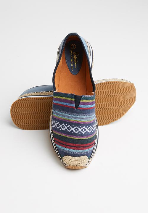 Seduction - Printed flatform slip-on - blue