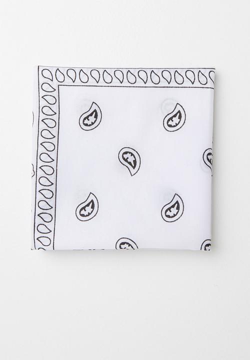 Superbalist - Bandana scarf - white & black 