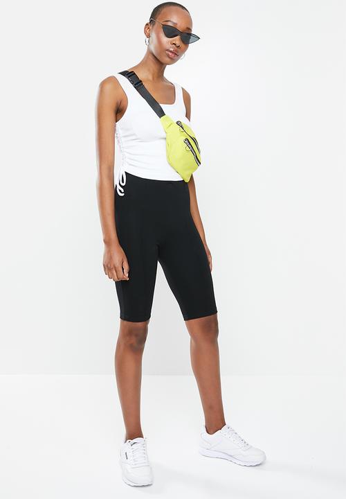 Blake - Ribbed ruched tank top with ties - white