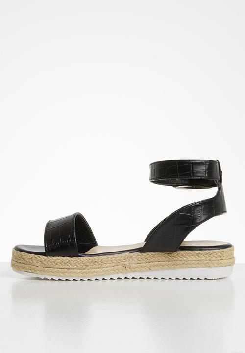Seduction - Ankle strap flatform sandal - black 