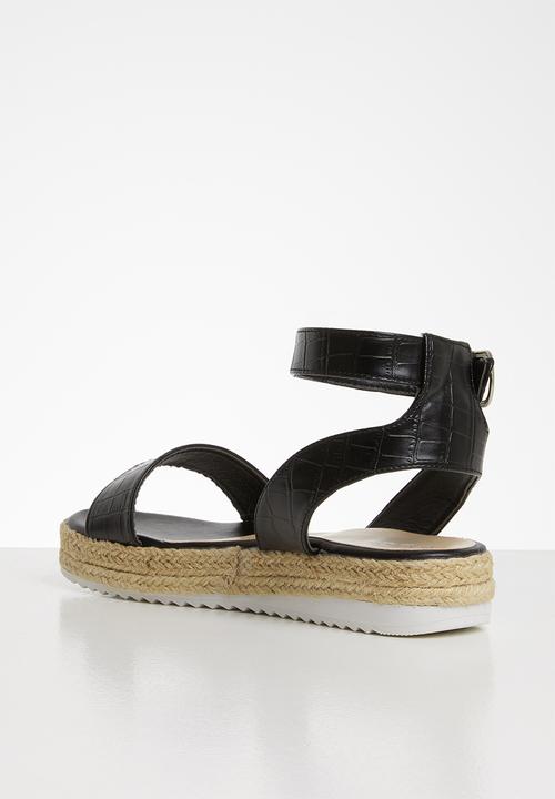Seduction - Ankle strap flatform sandal - black 