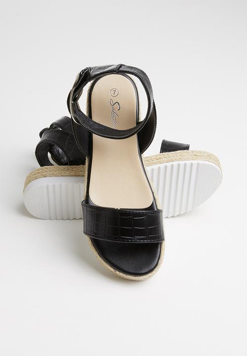 Seduction - Ankle strap flatform sandal - black 