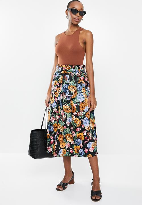 edit - Cotton poplin full skirt - multi 