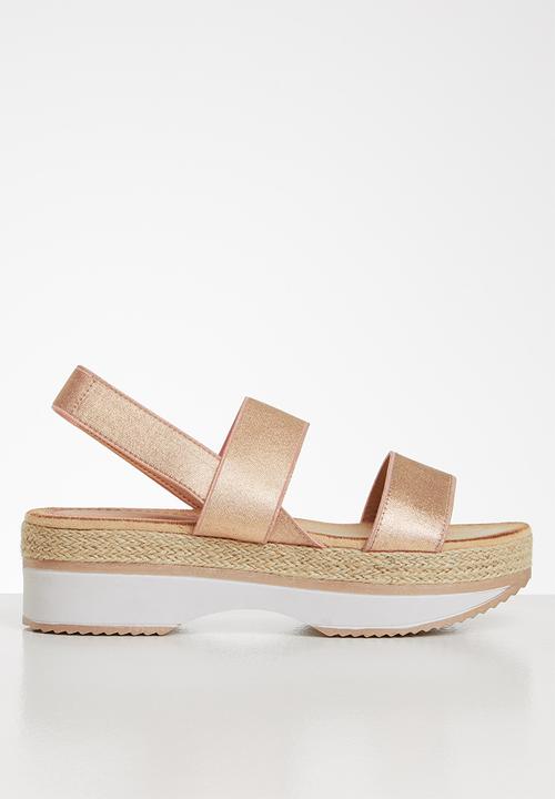 rose gold flatform sandals