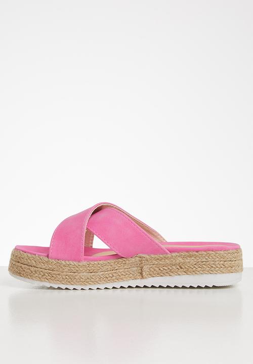 Seduction - Criss-cross flatform sandal - pink