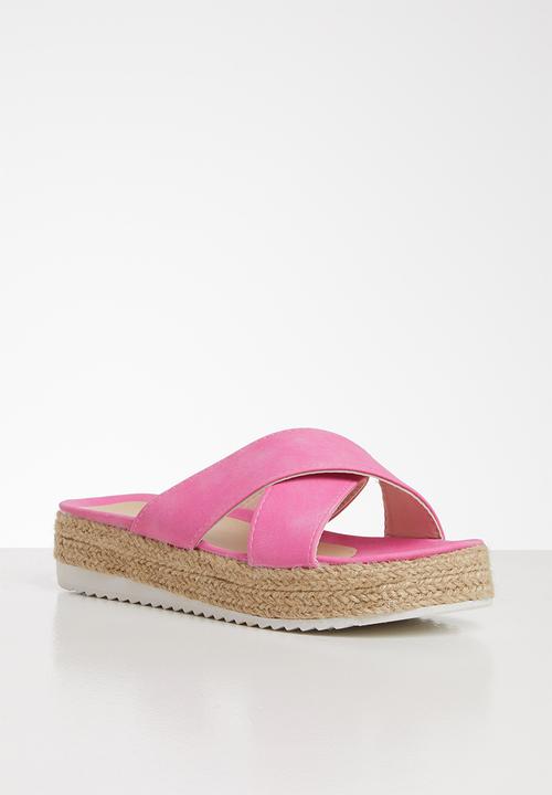 Seduction - Criss-cross flatform sandal - pink