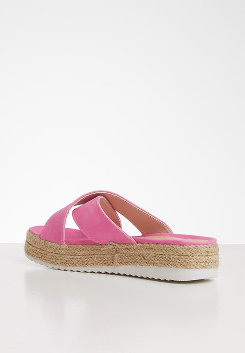 Seduction - Criss-cross flatform sandal - pink