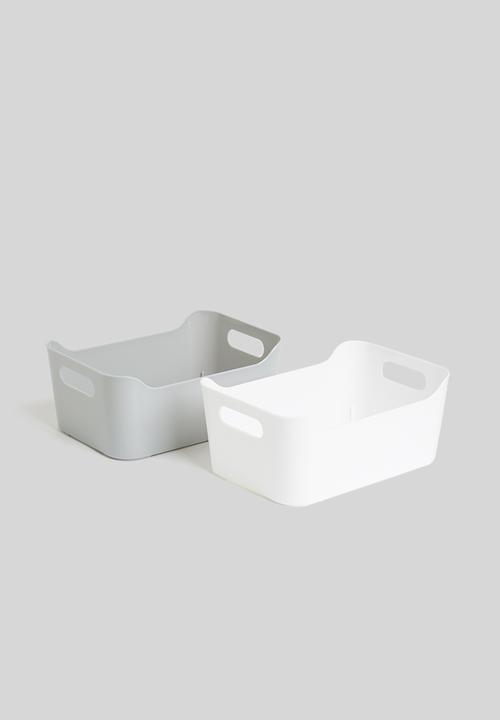 Storage Solutions - Wave storage box set of 2 - grey & white