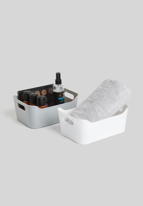 Storage Solutions - Wave storage box set of 2 - grey & white