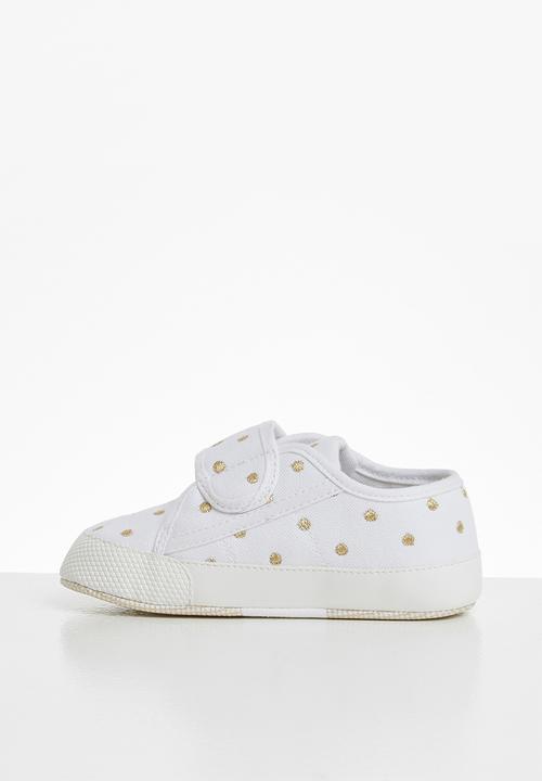 SUPERGA - Infants velcro - white & gold