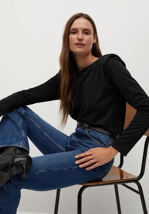 MANGO - T-shirt alanis - black