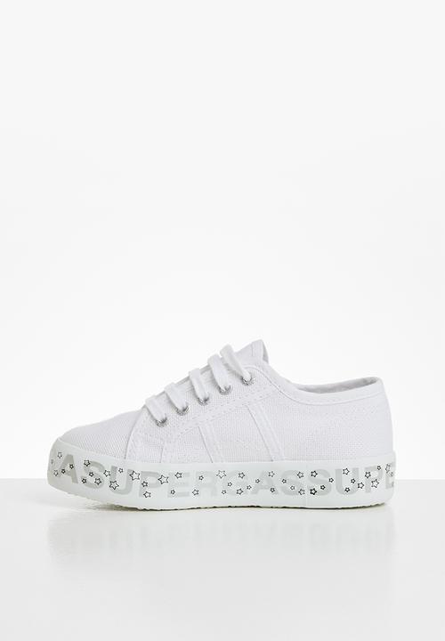 SUPERGA - Junior mid-wedge - white & silver