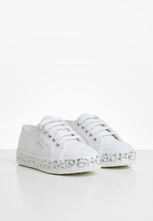 SUPERGA - Junior mid-wedge - white & silver