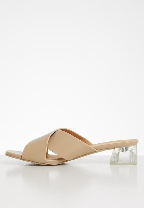 Seduction - Criss-cross mule heel - taupe 