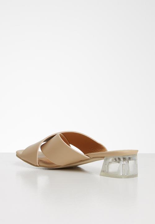 Seduction - Criss-cross mule heel - taupe 