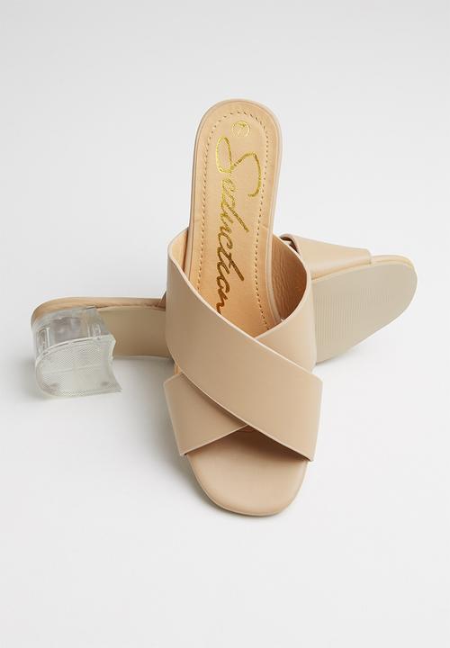 Seduction - Criss-cross mule heel - taupe 