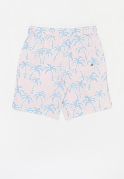 Free by Cotton On - Boys volly short - wild palms & pink quartz