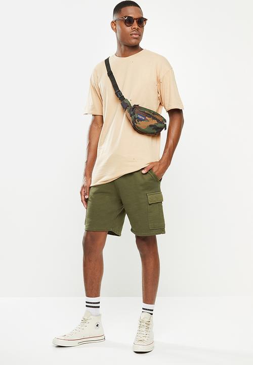 STYLE REPUBLIC - Ripped crew neck tee - stone