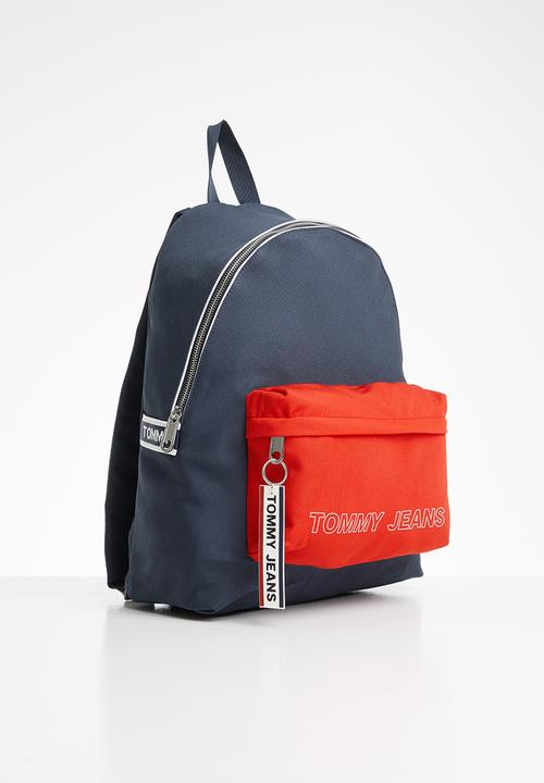 Tommy Hilfiger - Tjm logo tape dome backpack - navy & red