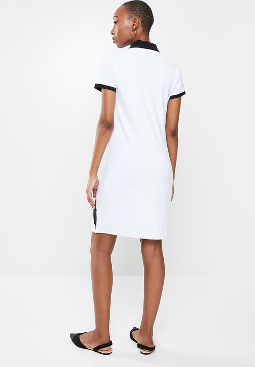 POLO - Bonang equestrian short sleeve golfer dress - white