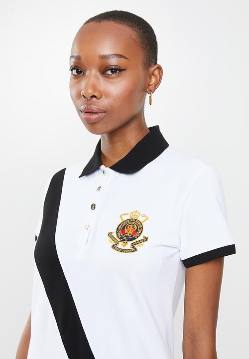 POLO - Bonang equestrian short sleeve golfer dress - white