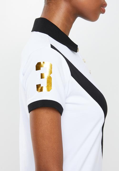 POLO - Bonang equestrian short sleeve golfer dress - white