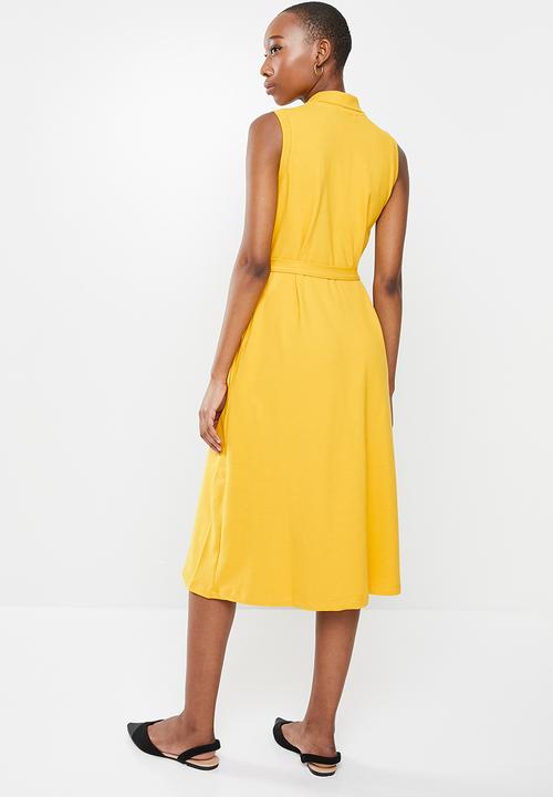 POLO - Bianca sleeveless longer length golfer dress - yellow