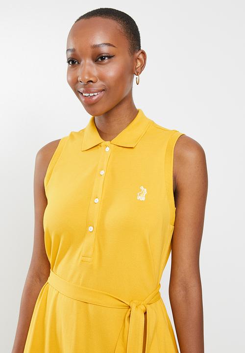 POLO - Bianca sleeveless longer length golfer dress - yellow