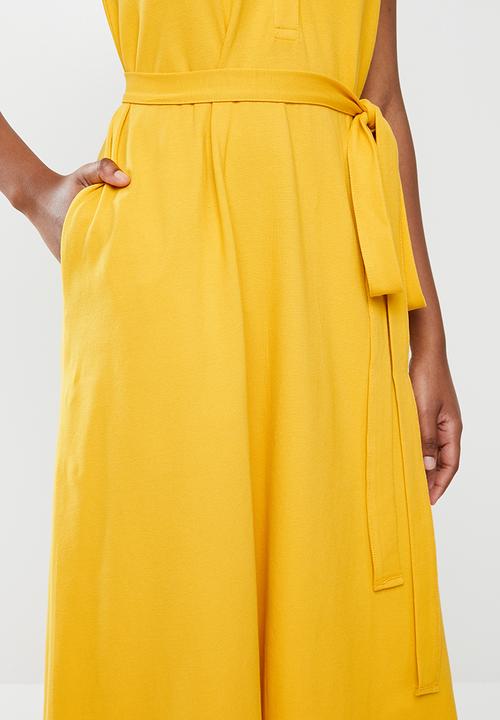 POLO - Bianca sleeveless longer length golfer dress - yellow